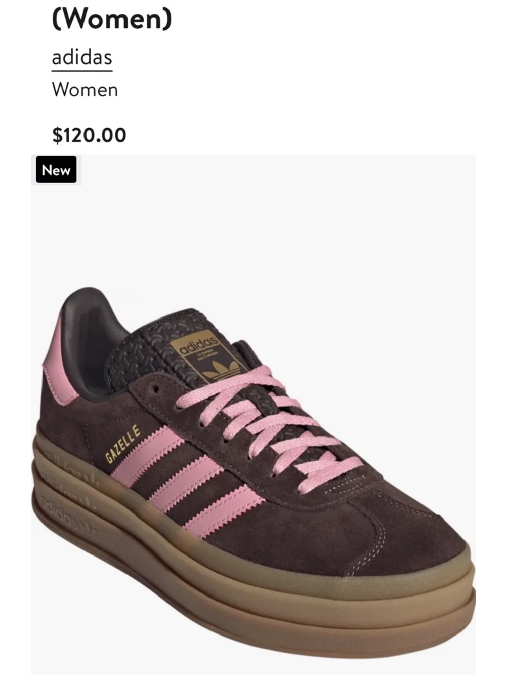 adidas Brown Suede Sneakers with Pink Stripes